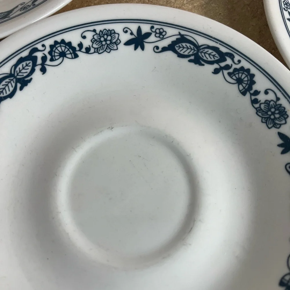 Vintage Corelle Old Town Blue Saucer Plates